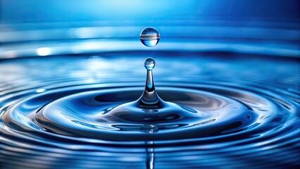 Water droplet falling on surface of water