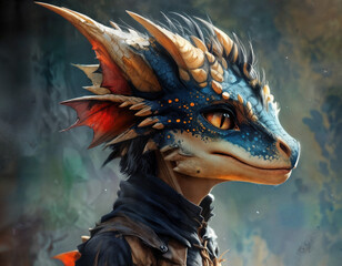 Fantasy Dragon Hybrid Character with Realistic Detail