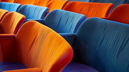 Obraz premium The seats are arranged in a curved manner ensuring all audience members have a clear view of the stage.