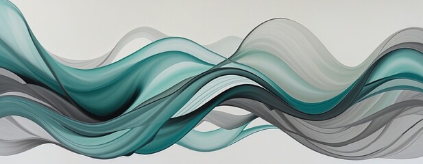 Abstract Fluidity with DimGray and Cyan Hues