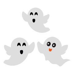  three ghost logo vector template Halloween event