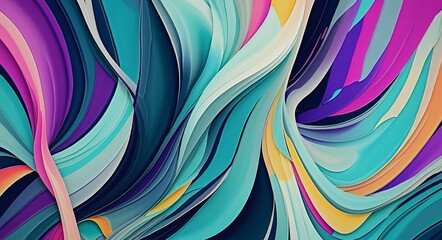 Abstract Fluidity with Cornsilk and Cyan Hues