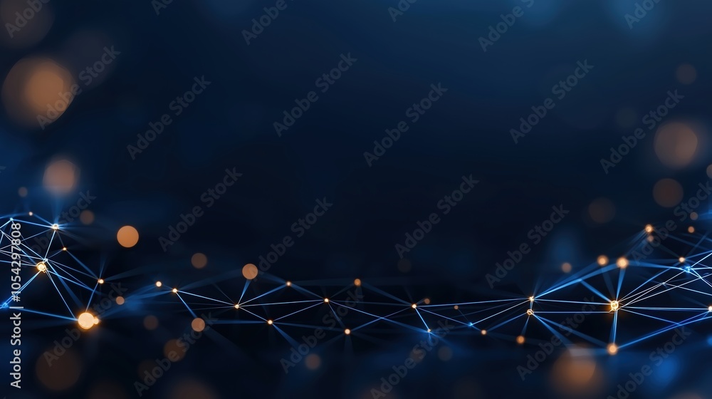 Aufkleber Blue background with a series of lines and dots. The lines and dots are connected to each other in a way that creates a sense of movement and energy. The image conveys a feeling of technology
