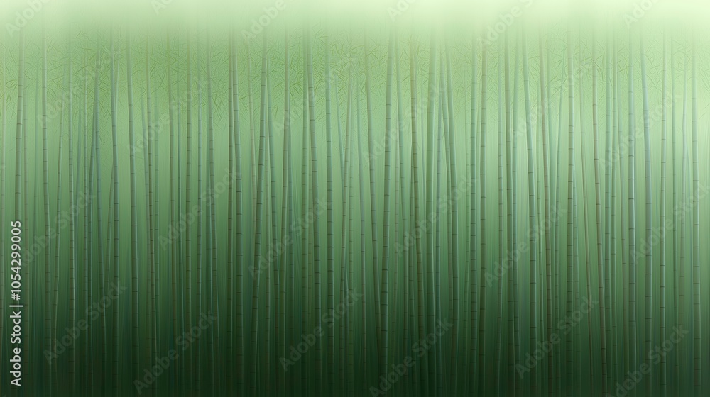 Poster green background with a row of bamboo sticks. the bamboo sticks are arranged in a way that they look