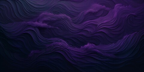 Purple and blue smoke flowing over a dark liquid surface creates a digital wave pattern with a silk texture and motion backdrop