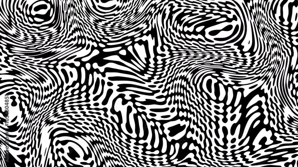 Poster Abstract fluid and wave loop background in black and white