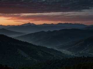Obraz premium Twilight video of a stunning mountain range.
