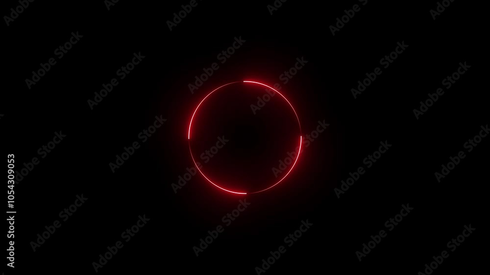 Poster 4k loading pending circle icon background animation . glowing neon sign .
