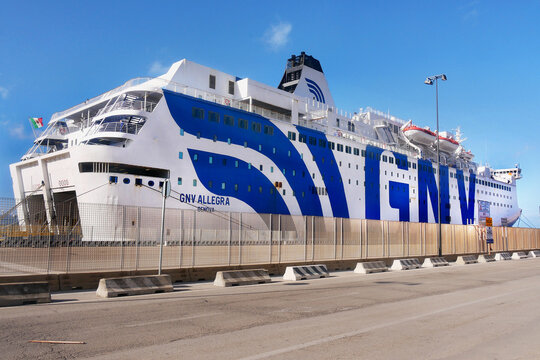 Cruise Ferry GNV Allegra ship in port. Sardinia Italy