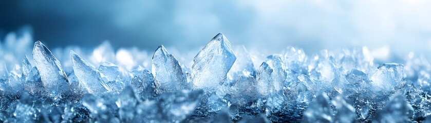 Obraz premium Close-up of Icy Crystals in a Frozen Landscape