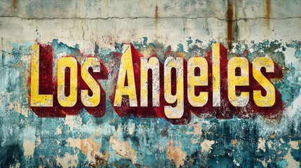 Quartzite Stone Los Angeles City symbol art poster.