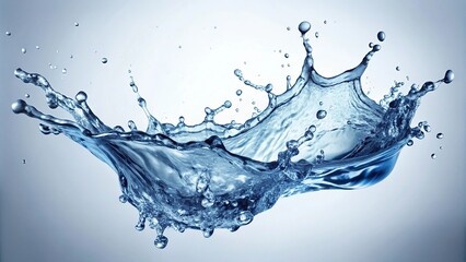 Obraz premium Water splash with high angle view on white background