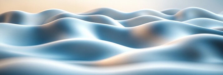 Fototapeta premium Abstract Blue and White Wavy Surface with Soft Lighting