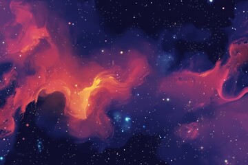 Obraz premium Abstract Nebula with Stars