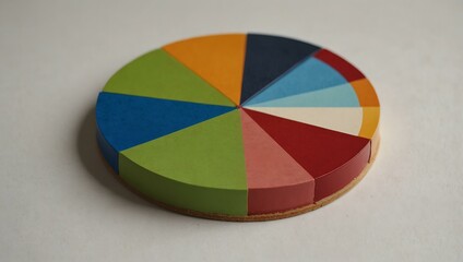 Obraz premium Colorful pie chart on white backdrop