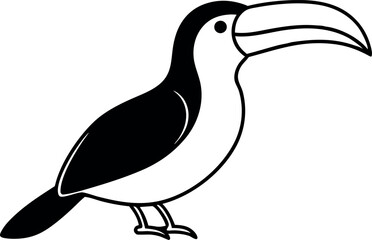 Obraz premium Beautiful Toucan Silhouette Drawing for Nature Art Lovers