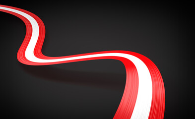 3d Flag Of Austria 3d Shiny Waving Austria Ribbon Flag On Black Background 3d Illustration