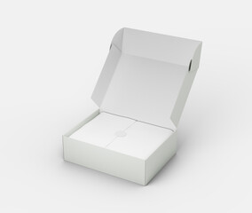 A Sleek White Open Rectangular Jewelry Box With Smooth Edges Showcasing Elegance 3d Illustration