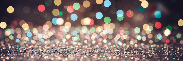 Glittering festive lights and sparkle background for holiday celebration and new year design   
