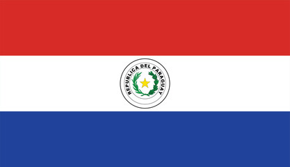 Obraz premium Flag of Paraguay , Paraguayan Flag , flat vector