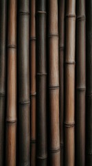 Fototapeta premium Bamboo fence panels creating a rustic backdrop in natural colors