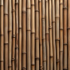 Naklejka premium Natural bamboo fence enhancing tranquility in an outdoor space