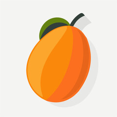 Simple flat 2D icon papaya isolated on transparent background, vector, flat design, animation design, vector, flat design, animation design, simple flat 2D icon, minimalist design, clipart