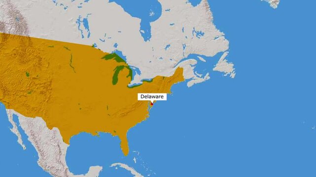 The State Of Delaware.Political map of United States.Delaware map.