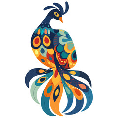 Simple flat 2D icon Peacock feather isolated on transparent background, vector, flat design, animation design, vector, flat design, animation design, simple flat 2D icon, minimalist design, clipart