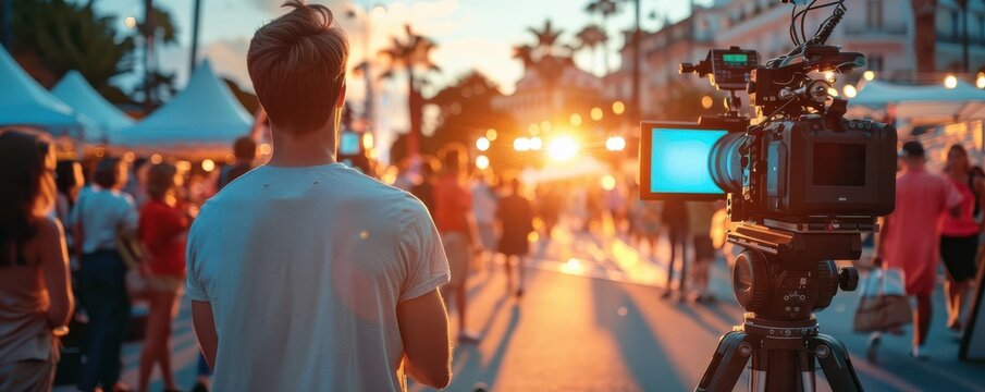 People attending film festivals in Cannes, cinema, glamour
