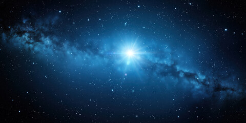 Obraz premium Stars constellation shining in deep blue space, milky way, cosmic nebula background