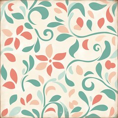Elegant floral pattern featuring soft pastel colors on a light background, perfect for textiles or wallpaper design.