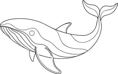 Fototapeta premium Stylish Single Line Drawing of a Whale Unique Vector Artwork
