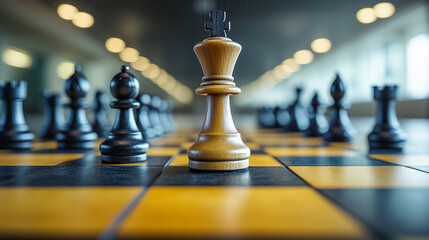 Chess pieces move strategically on a vibrant board, embodying the essence of sophisticated gameplay