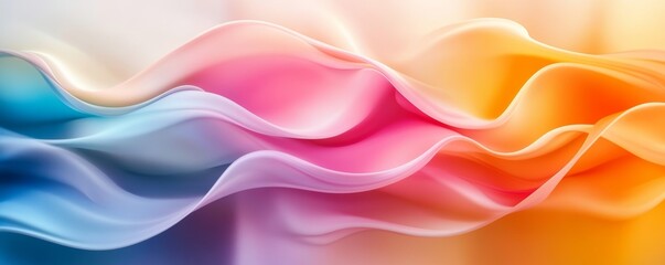 Fototapeta premium Colorful abstract waves in gradient hues