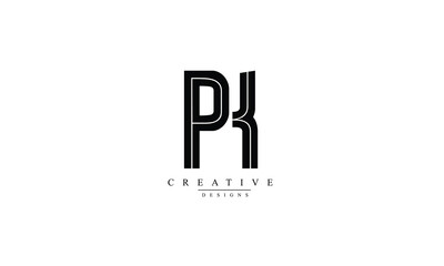 Obraz premium Alphabet letters Initials Monogram logo PK KP P K