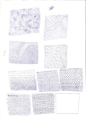 Expressive Linear drawing doodle graphic clip art waves strokes wood texture spikes abstract pattern sketch brush marks square rectangle with abstract texture hand-drawn pen art Trendy monochrome ink