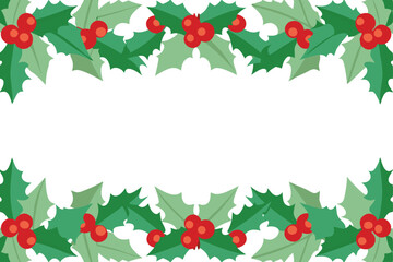 christmas frame with holly