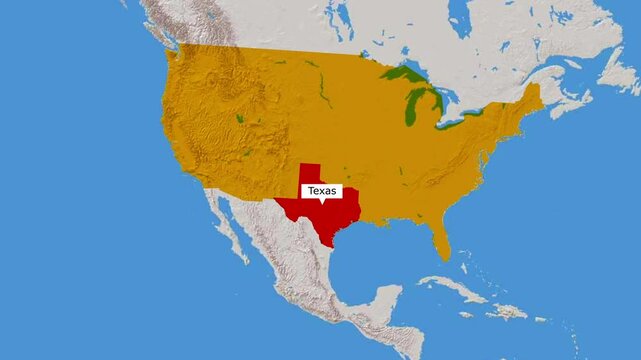 The State Of Texas.Political map of United States.Texas map.