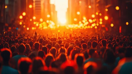 Obraz premium High-angle shot of a crowded festival, Urban, Vibrancy