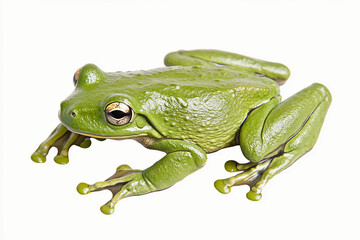Obraz premium Frog Isolated On White: Cute GreenTree Frog, Frog 3d, Bullfrog, Colorful Pets, Toad