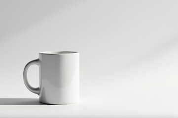 Fototapeta premium Minimalist white coffee mug design for product mockups and branding