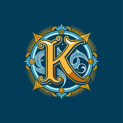 old-vintage-monogram-for-the-letter-k