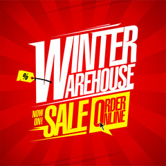 Warehouse winter sale sign or banner lettering template