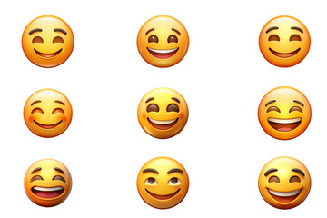 Fototapeta premium set of smileys with faces