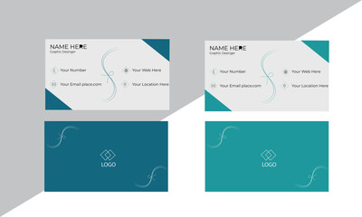 Naklejka premium Clean and simple business card template