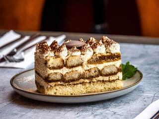 piece of cake with chocolate