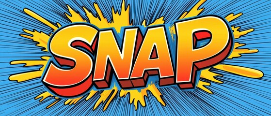 Obraz premium Colorful and dynamic 'SNAP' graphic with explosive background, ideal for comic or playful themes.