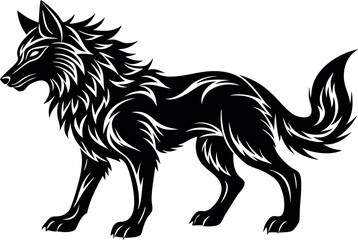 Unique Fenrir Silhouette Vector Illustration for Creative Graphic Design