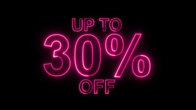 30 percent off sale discount. Up to 30% off neon light sign.